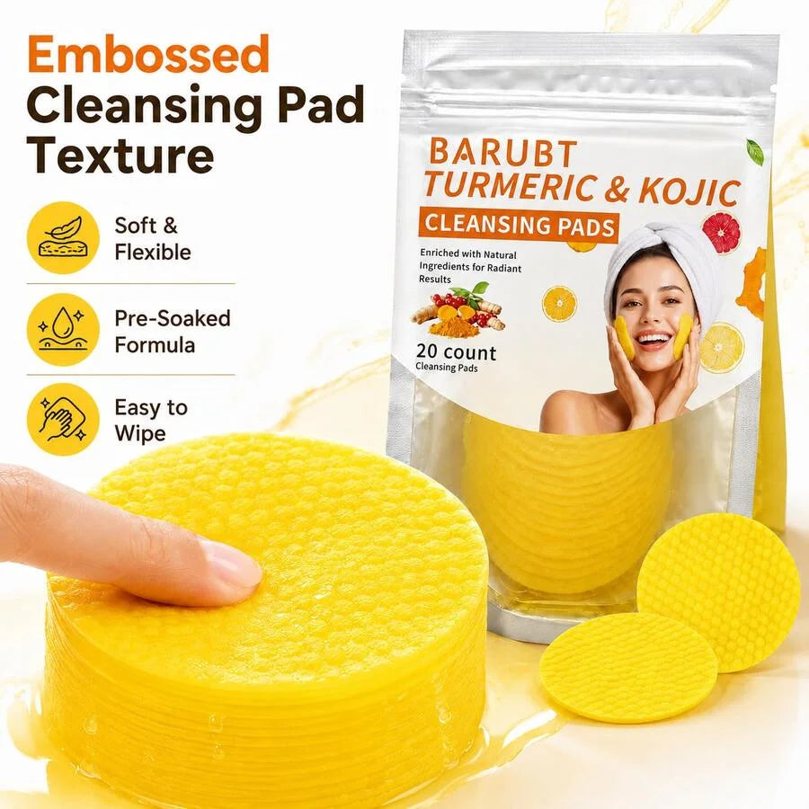 🎁Kojic &amp; Turmeric Facial Cleansing Pads – 20 Count