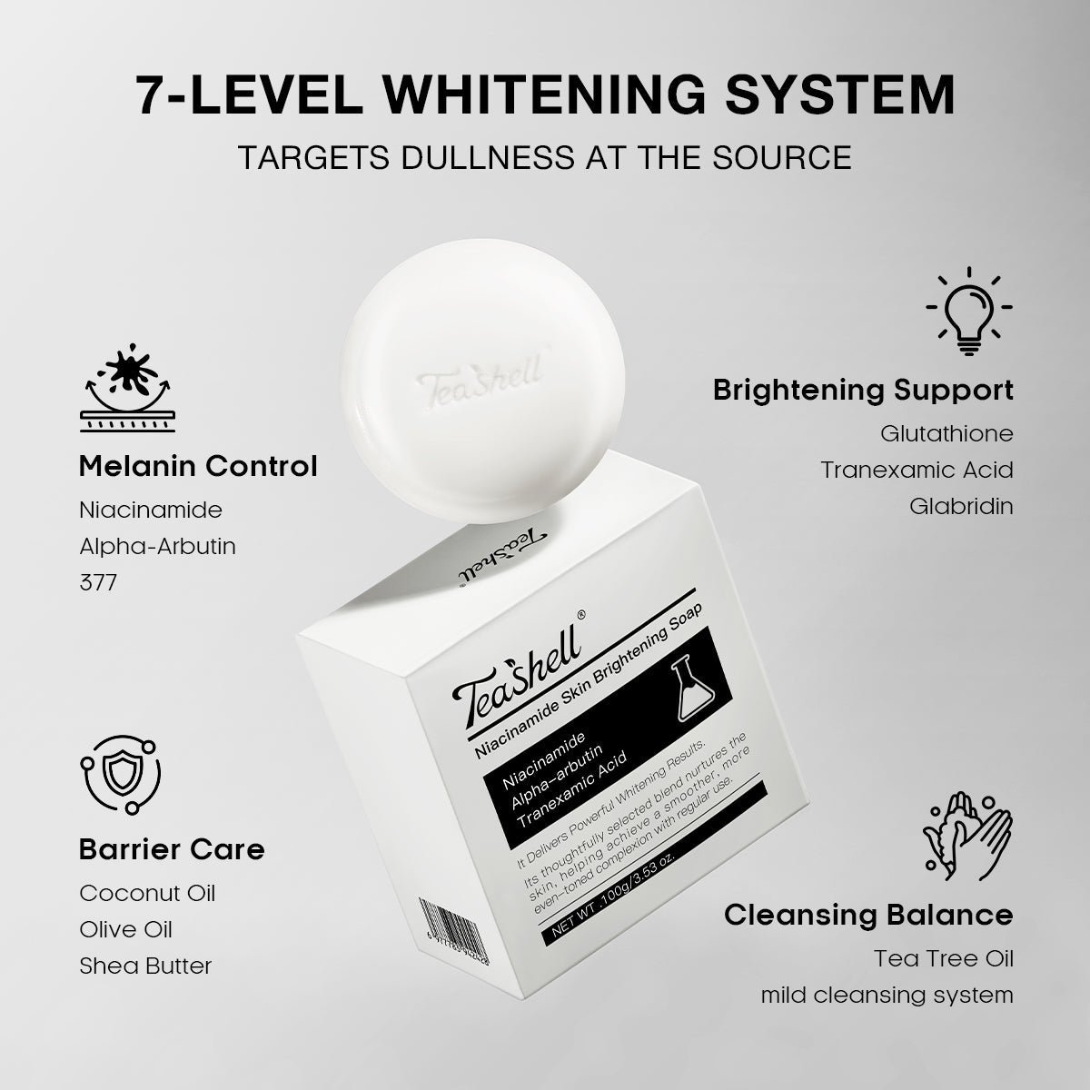 🎉Teashell 3D Niacinamide Whitening Soap
