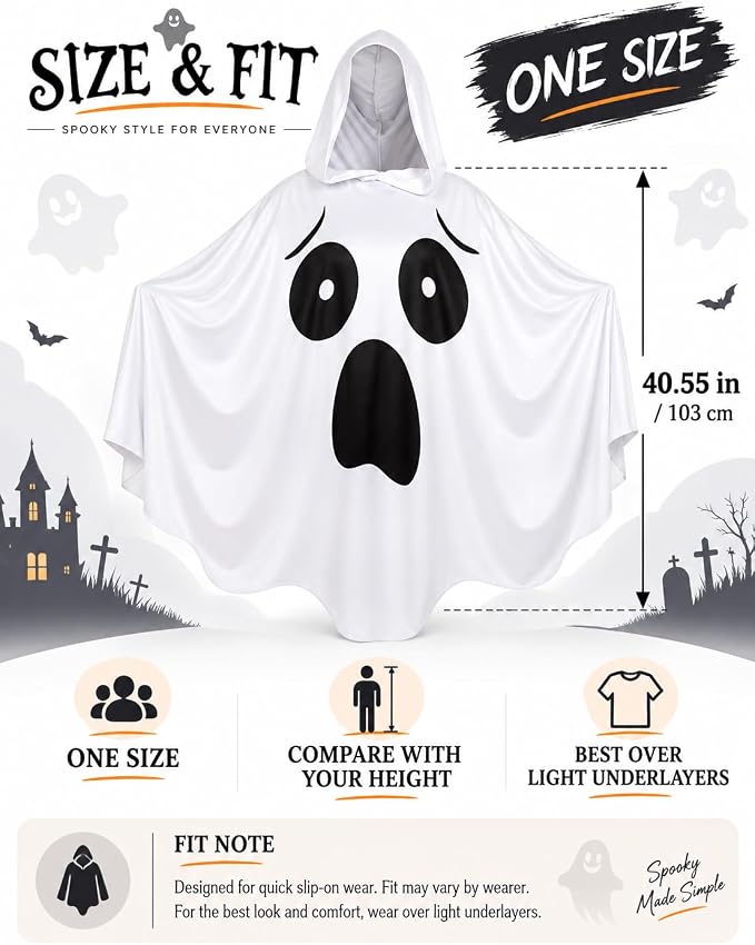 🔥Adult Soft Hooded Ghost Costume