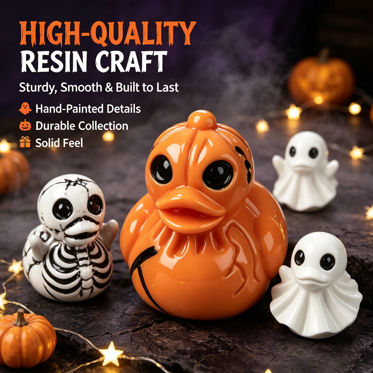 Mini Gruselige Harz-Enten – Halloween Tisch- & Gartendekoration