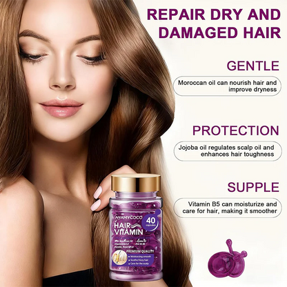 💜 Violet Hair Vitamin Capsules with Argan Oil (40 Capsules)