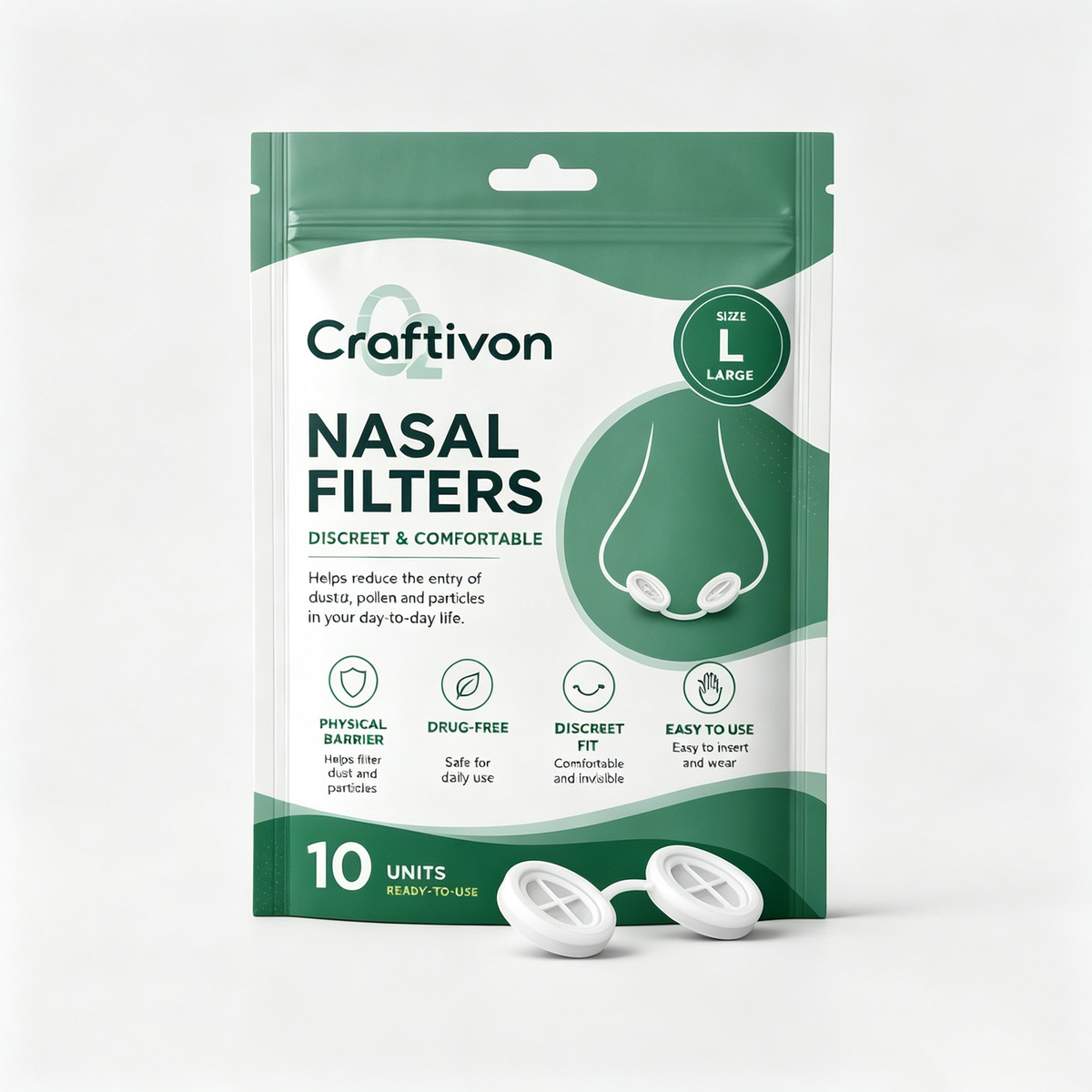 Invisible Nasal Filters – Breathe Easier, 10-Pack