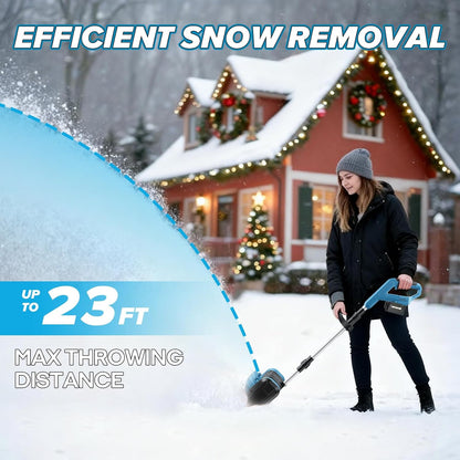 ⭐ Cordless Electric Snow Shovel – Clear 12" Wide Snow & Throw It Up to 23FT