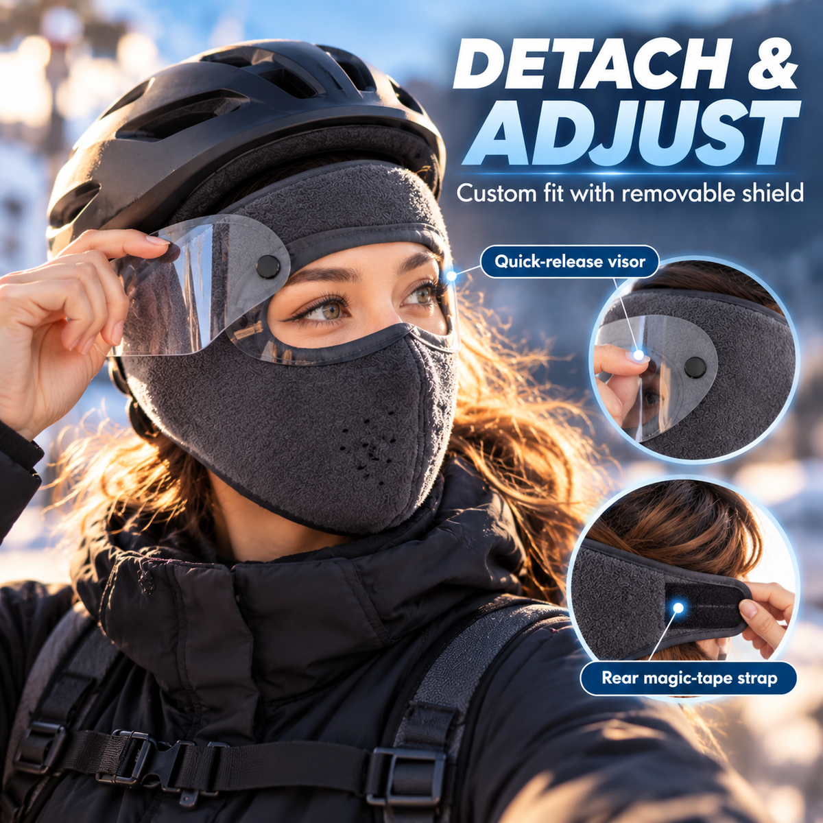 🎉Windproof Fleece Full Face Shield & Anti-Fog Riding Mask 🏍️