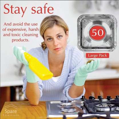 ⭐50-Pack Stove Burner Liners – Keep Your Gas Stove Cleaner with Less Effort