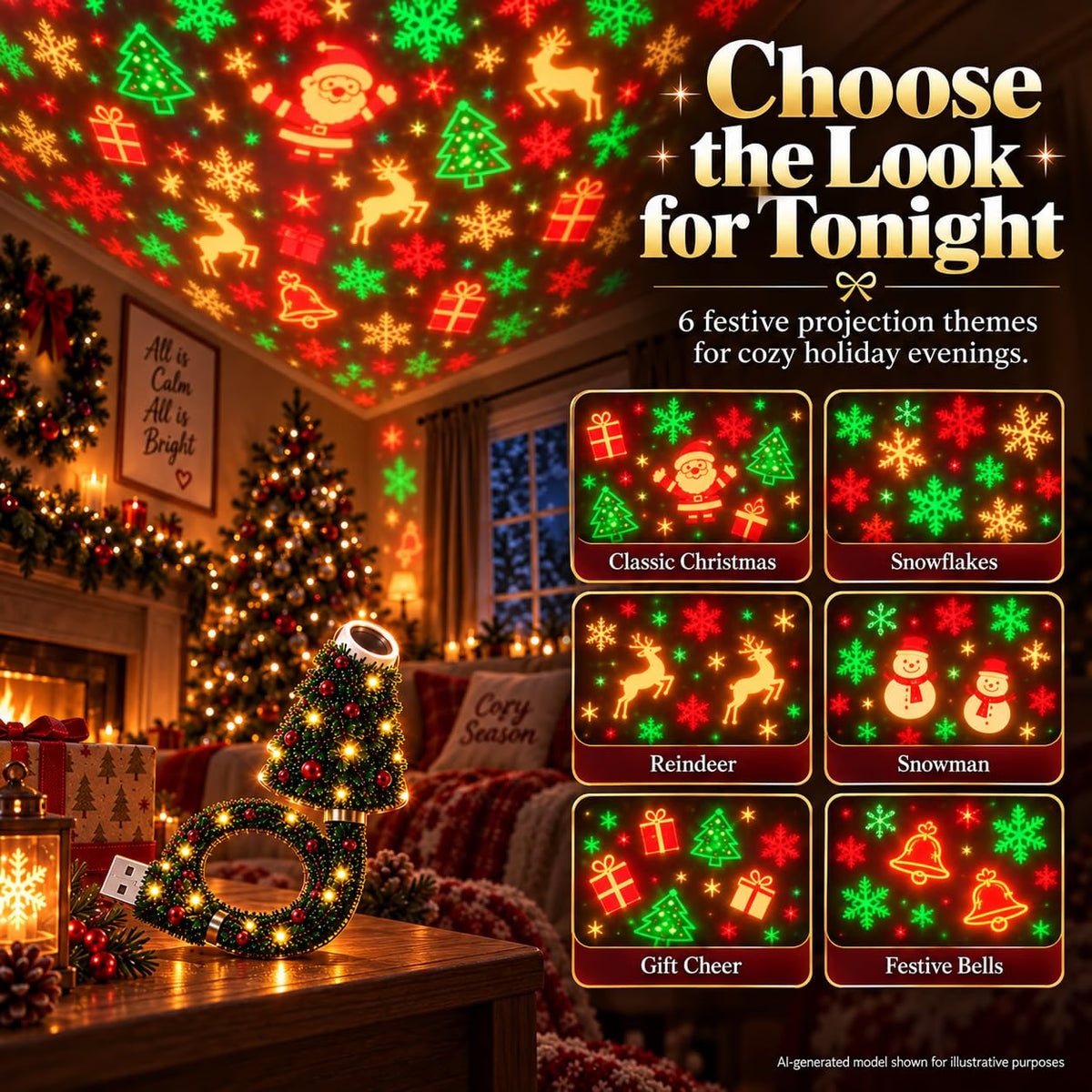 ⭐Christmas Tree Projector – Turn Any Wall Into a Christmas Wonderland