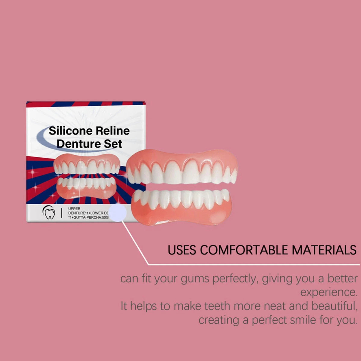 🎁Snap-On Teeth Veneers Set – Removable Upper & Lower Cosmetic Smile Covers