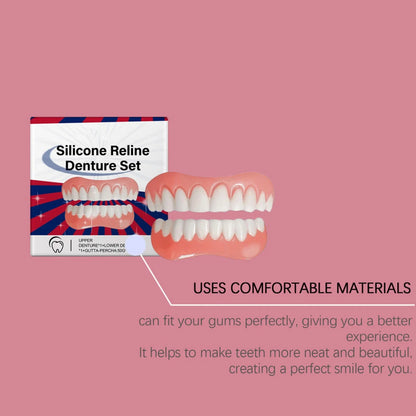 🎁Snap-On Teeth Veneers Set – Removable Upper & Lower Cosmetic Smile Covers