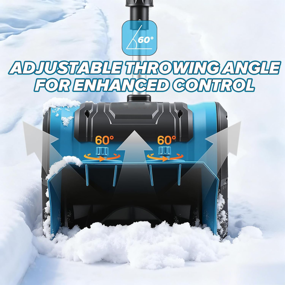 ⭐ Cordless Electric Snow Shovel – Clear 12" Wide Snow & Throw It Up to 23FT