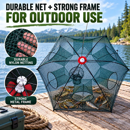 🎁Collapsible Fishing & Crab Trap Net with 6m Rope & Float Ring