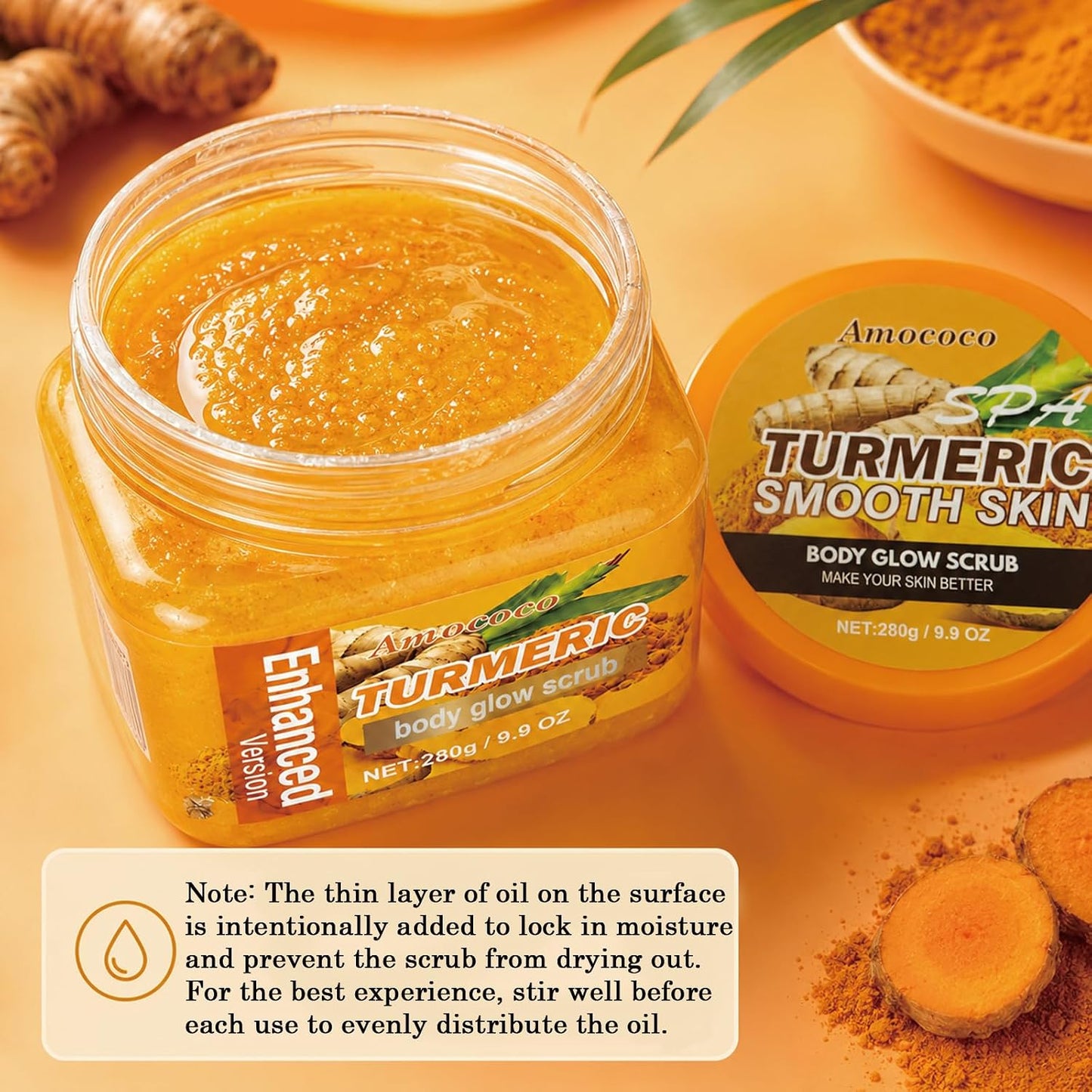 ✨ Turmeric Glow Body Scrub — Gently Exfoliate, Nourish & Hydrate