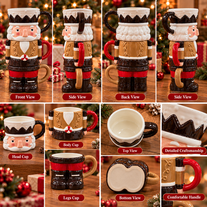 🔥3-Piece Stackable Nutcracker Christmas Mug Set