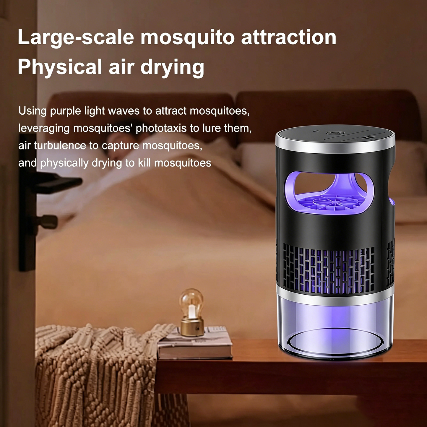 🪰UV Light Suction Flying Insect Trap, Plug-In Bug Catcher for Home Kitchen Bedroom Office