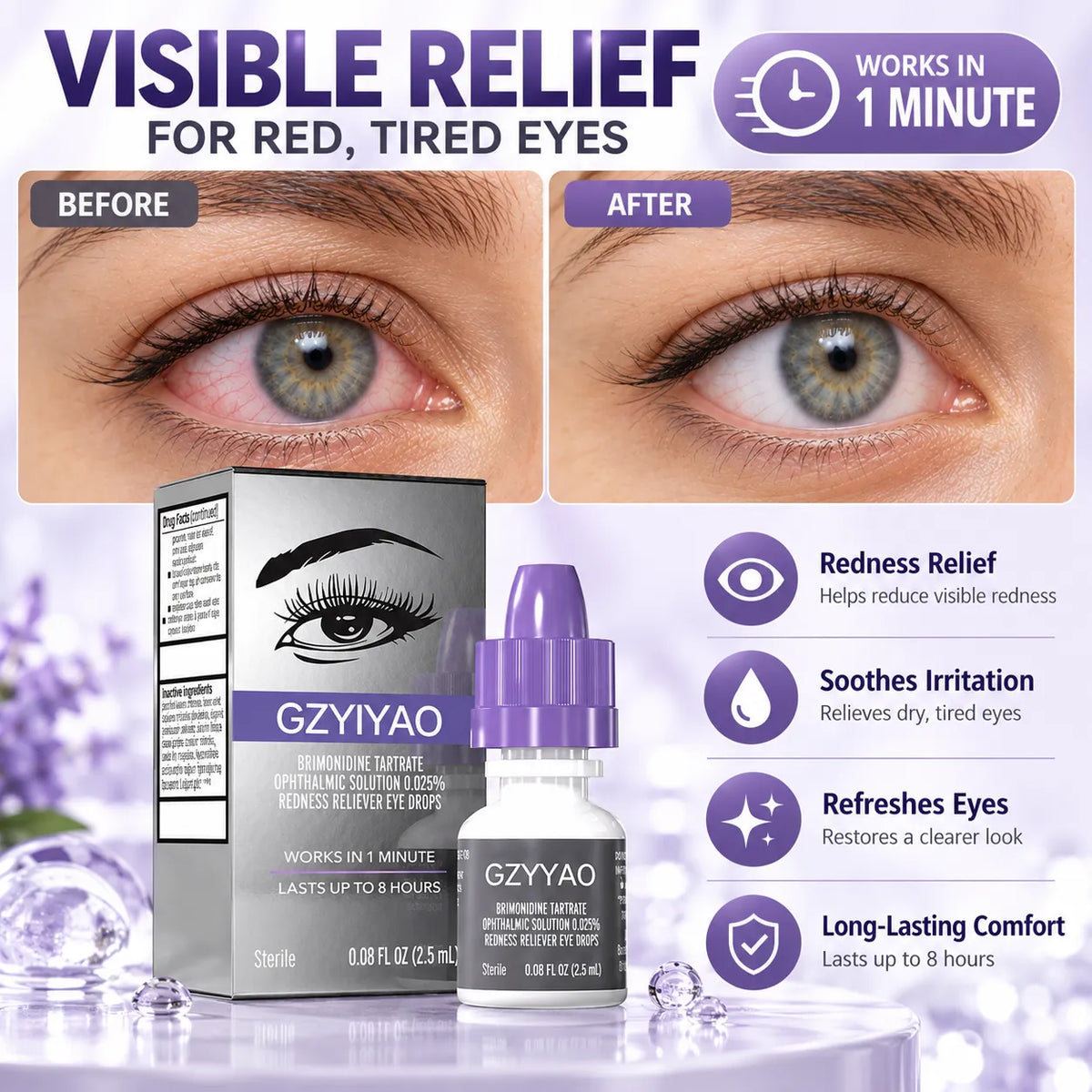 🎁Redness Relief Eye Drops – Brimonidine Tartrate 0.025%