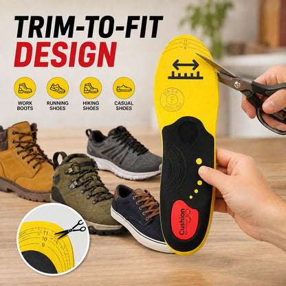 Heavy Duty High Arch Support Shock Absorbing Insoles