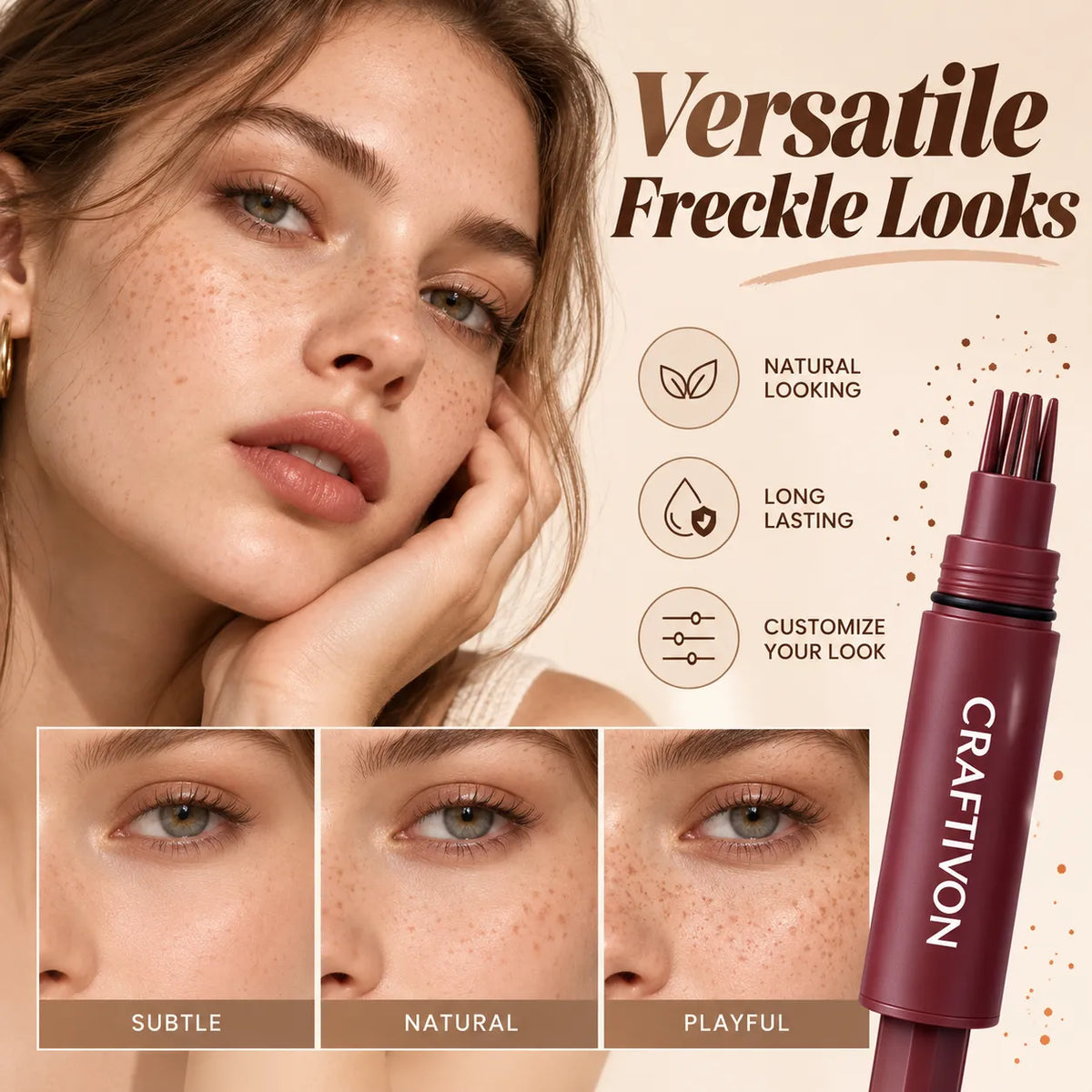 🎁Natural Freckle Makeup Stamp Pen – Waterproof, Quick-Drying & Smudge-Resistant
