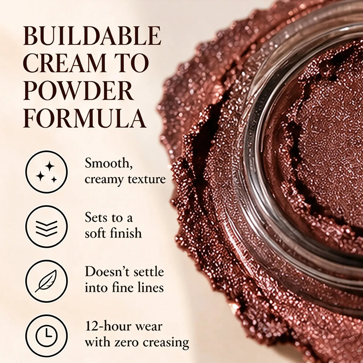 🎁12H Long-Lasting Cream-to-Powder Eyeshadow – Buildable & Blendable