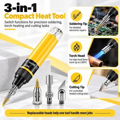 🎁3-in-1 Butane Soldering, Torch & Precision Repair Tool