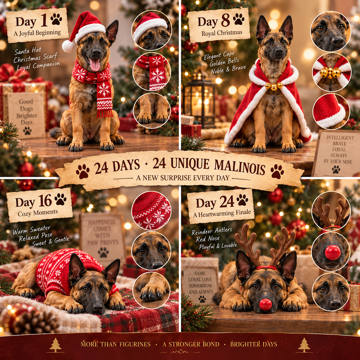 🎉24 Days of Belgian Malinois Joy — 24 Unique Collectible Figurines