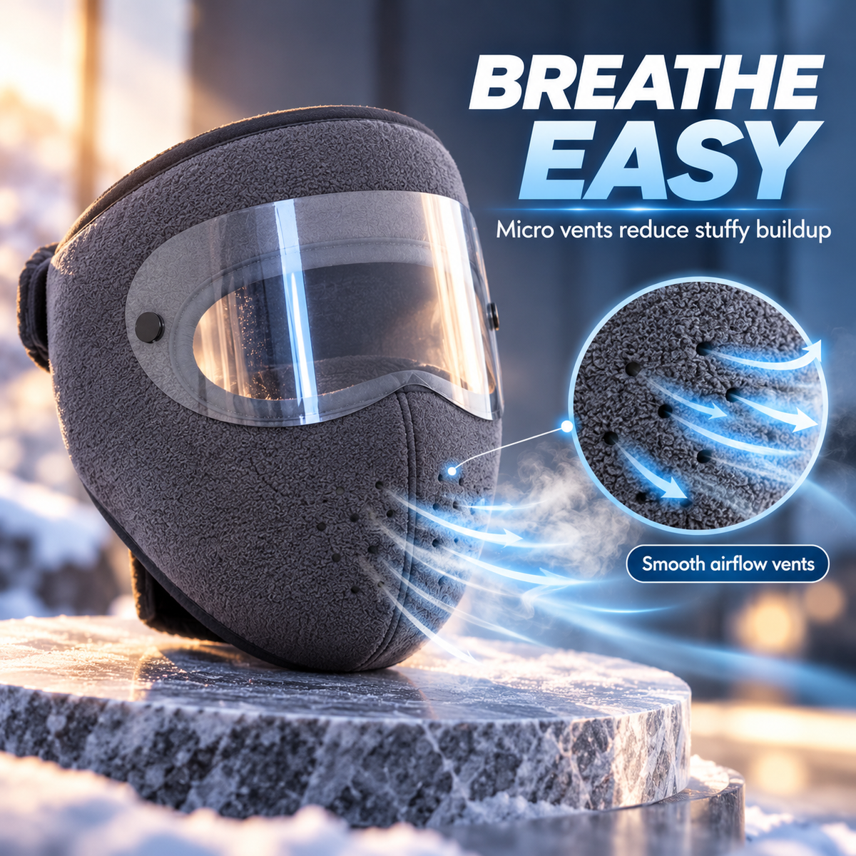 🎉Windproof Fleece Full Face Shield & Anti-Fog Riding Mask 🏍️