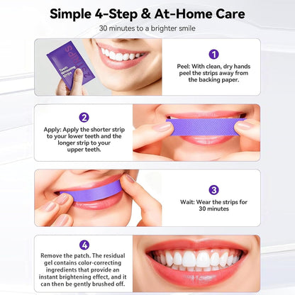 💜 Purple Teeth Whitening Strips — PAP-Powered, Peroxide-Free Brightening for a Whiter-Looking Smile