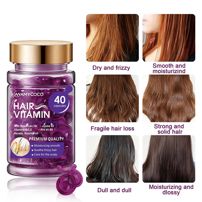 💜 Violet Hair Vitamin Capsules with Argan Oil (40 Capsules)