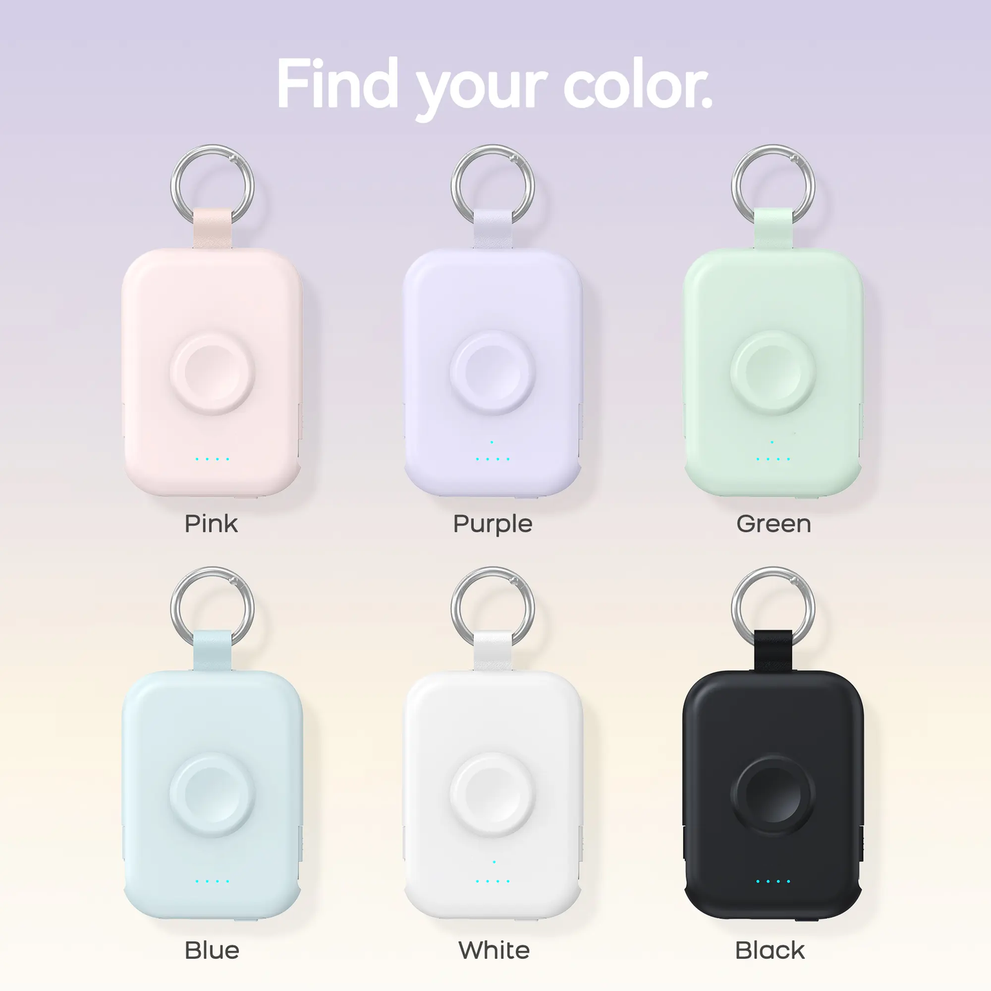 🔋 10000mAh Keychain Power Bank with Built-In Cables