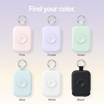 🔋 10000mAh Keychain Power Bank with Built-In Cables