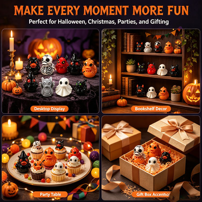 Mini Gruselige Harz-Enten – Halloween Tisch- & Gartendekoration