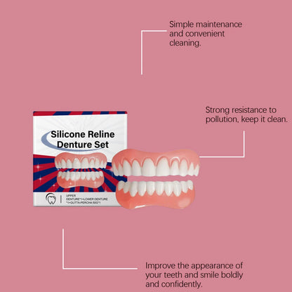🎁Snap-On Teeth Veneers Set – Removable Upper & Lower Cosmetic Smile Covers
