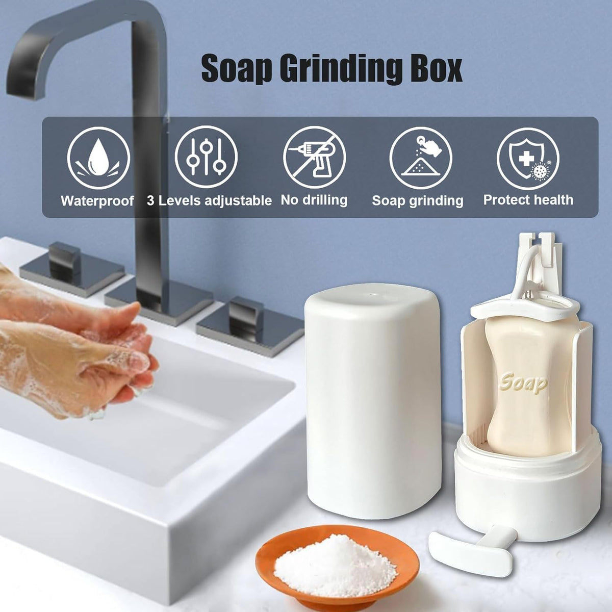 ⭐Wall-Mounted Soap Shaver – No-Drill Bar Soap Dispenser for Cleaner, Easier Use