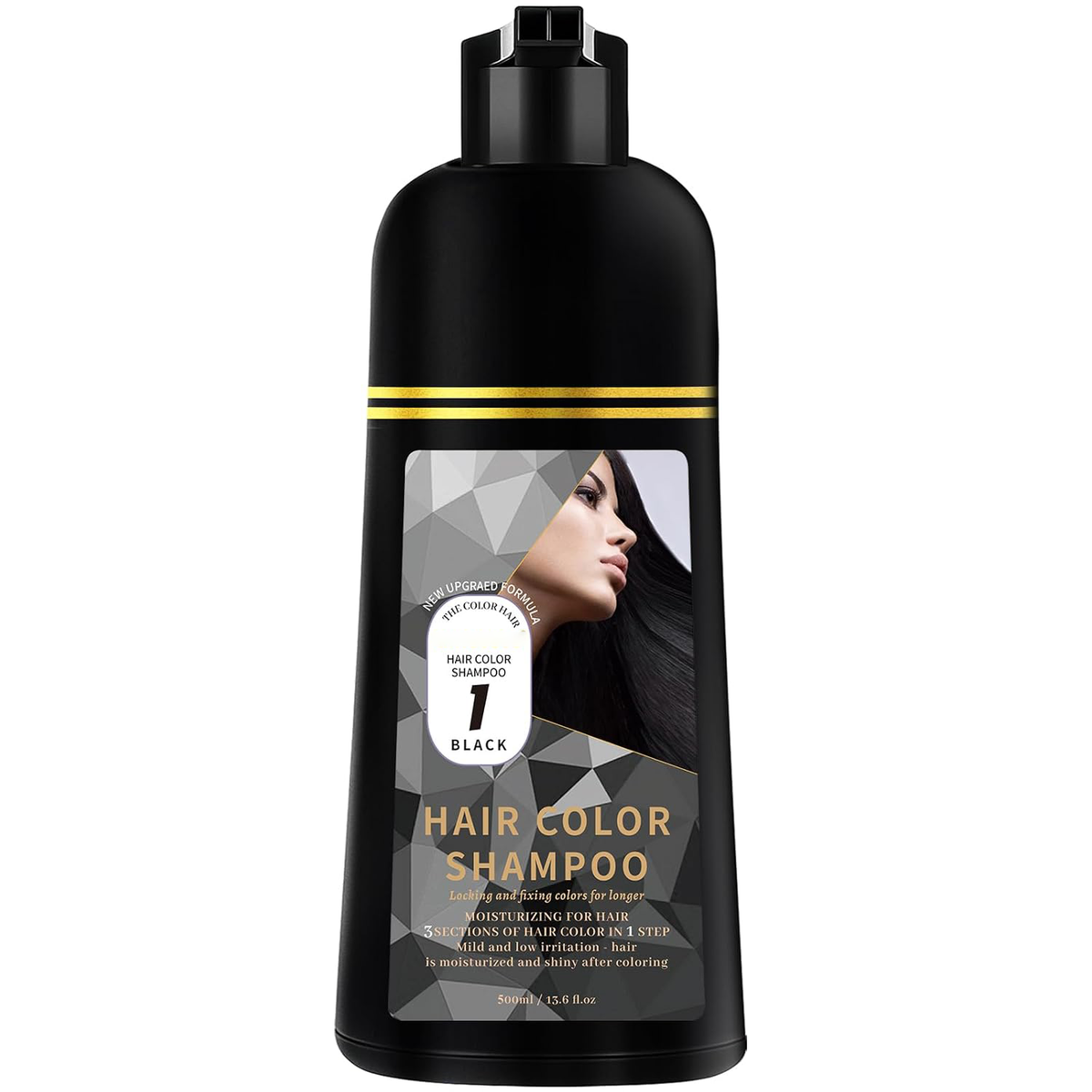 ❤️3-in-1 Gray Coverage Hair Dye Shampoo – Deep Brown, 13.6 fl oz