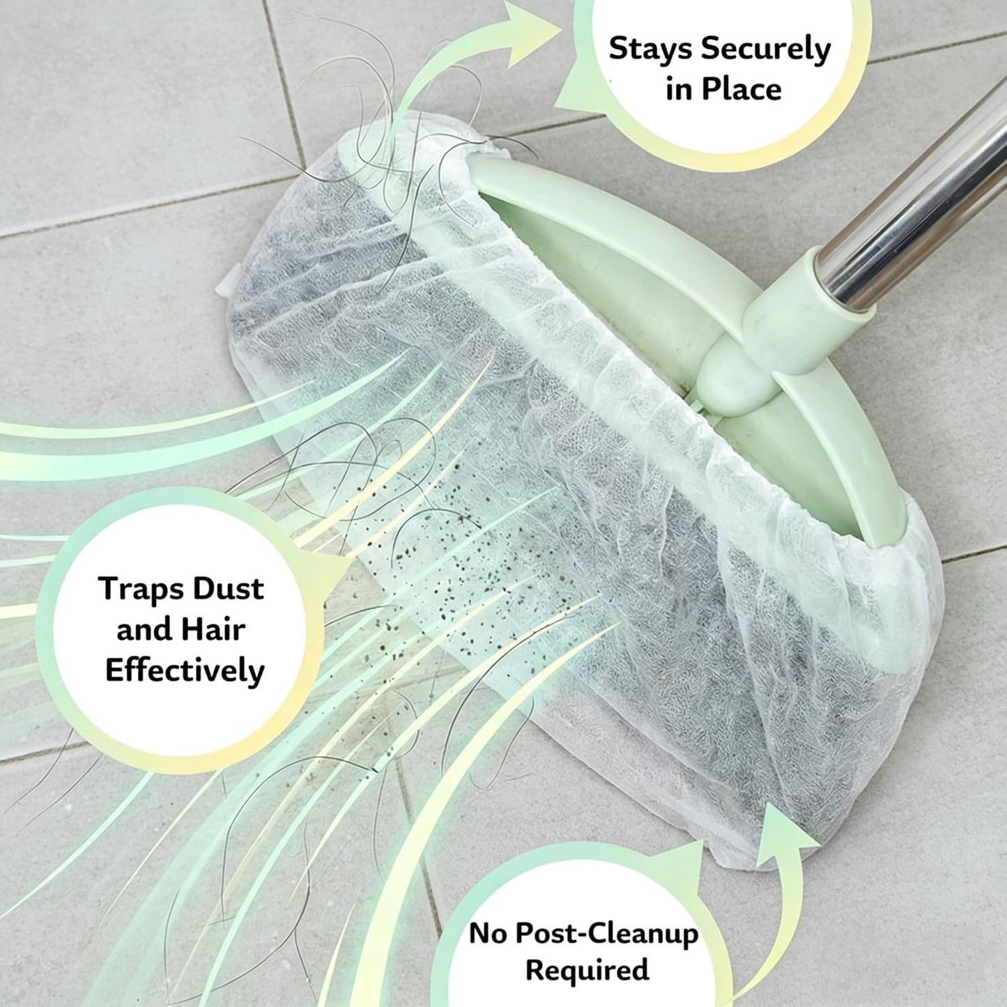 🧹 100-Pack Disposable Dust-Trapping Broom Covers