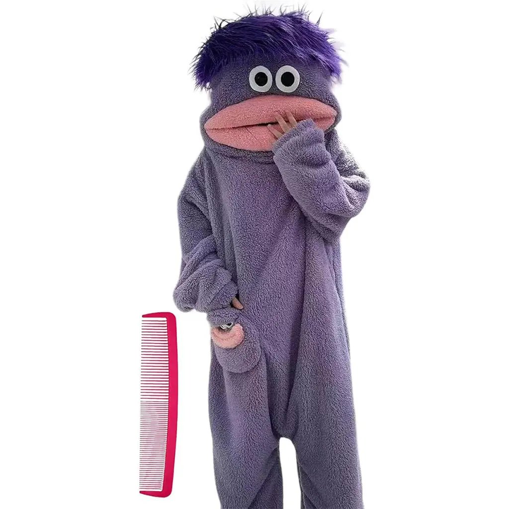 Funny Adult Onesie Pajamas. Soft Fleece Loungewear with Playful Design. Unisex Oversized Fit