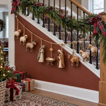 ✨✝️Handcrafted Wooden Nativity Garland🎄(📦Buy 3 Free Shipping)