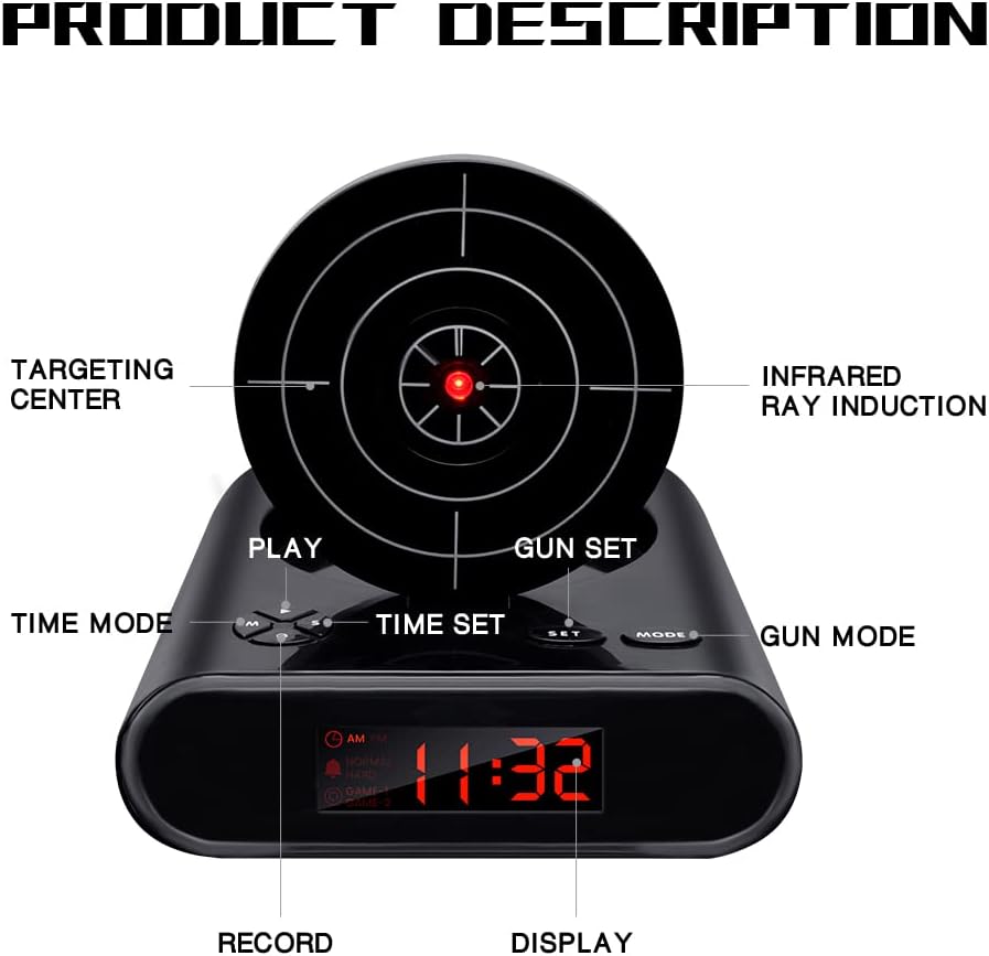 Load Gun Alarm Clock Target Alarm Clock