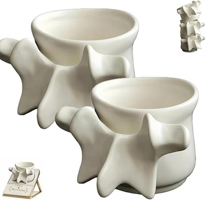 ⭐ Spine Mug – Realistic Vertebrae Design, Stackable Ceramic Coffee Cup