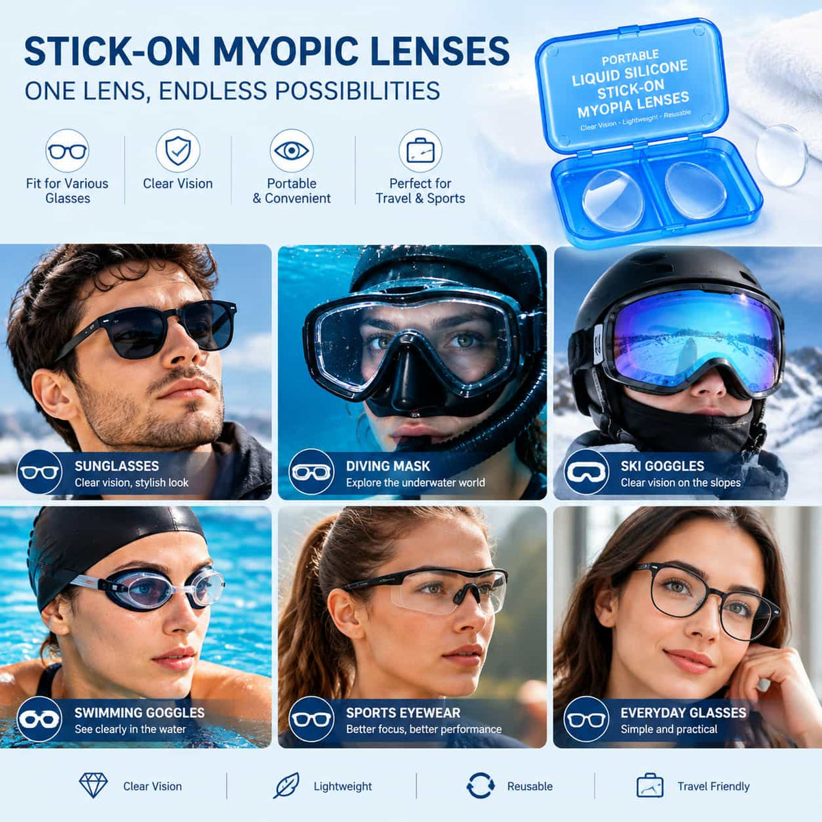 🔥Liquid Silicone Stick-On Lenses for Reading & Myopia