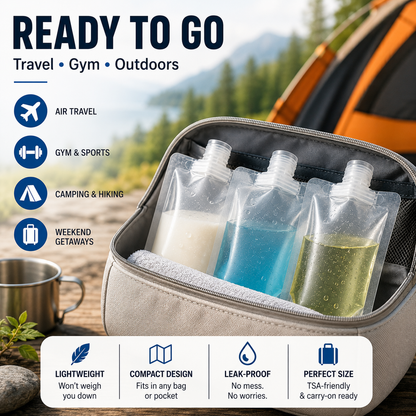 100ml Refillable Travel Pouches for Toiletries