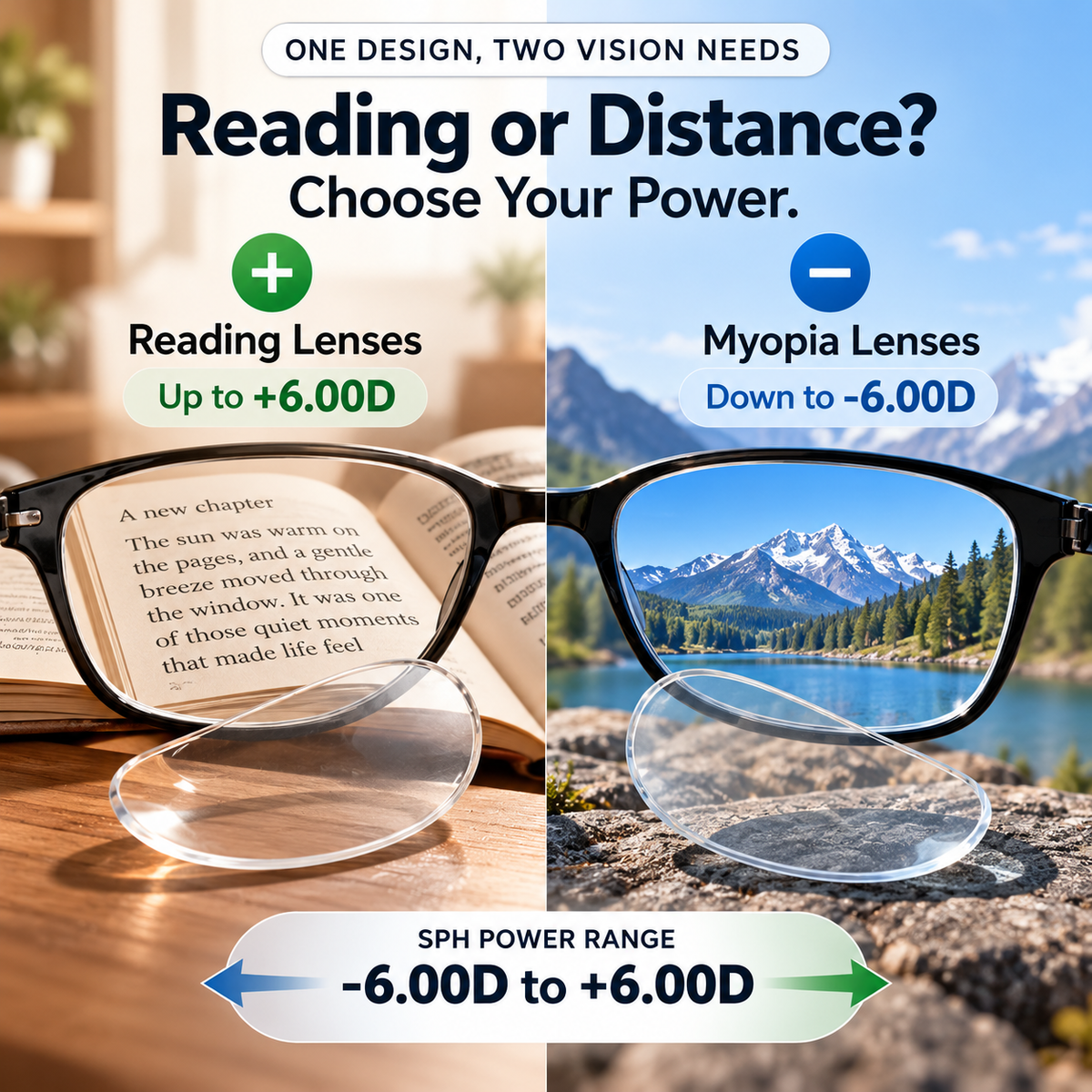 🔥Liquid Silicone Stick-On Lenses for Reading & Myopia