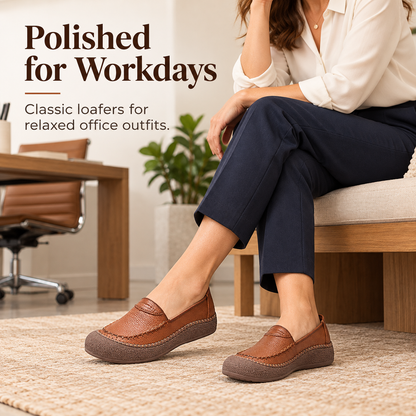 🔥 Women's Genuine Leather Slip On Loafers