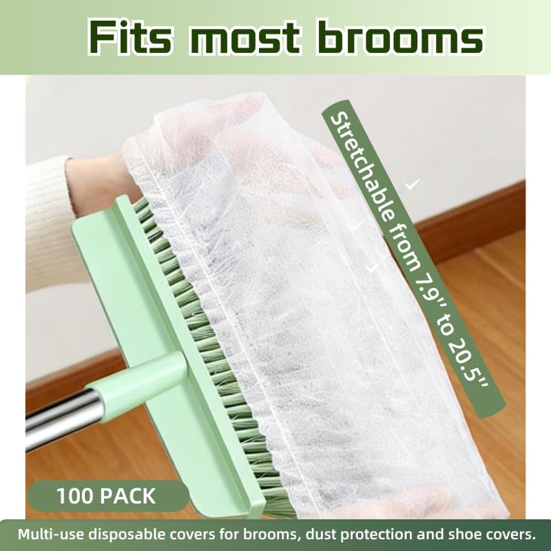 🧹 100-Pack Disposable Dust-Trapping Broom Covers