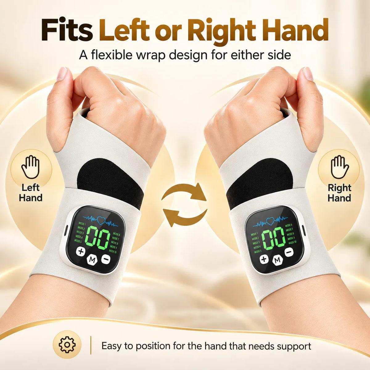 🎁Rechargeable Electric Wrist Massager – Adjustable Wrist Support