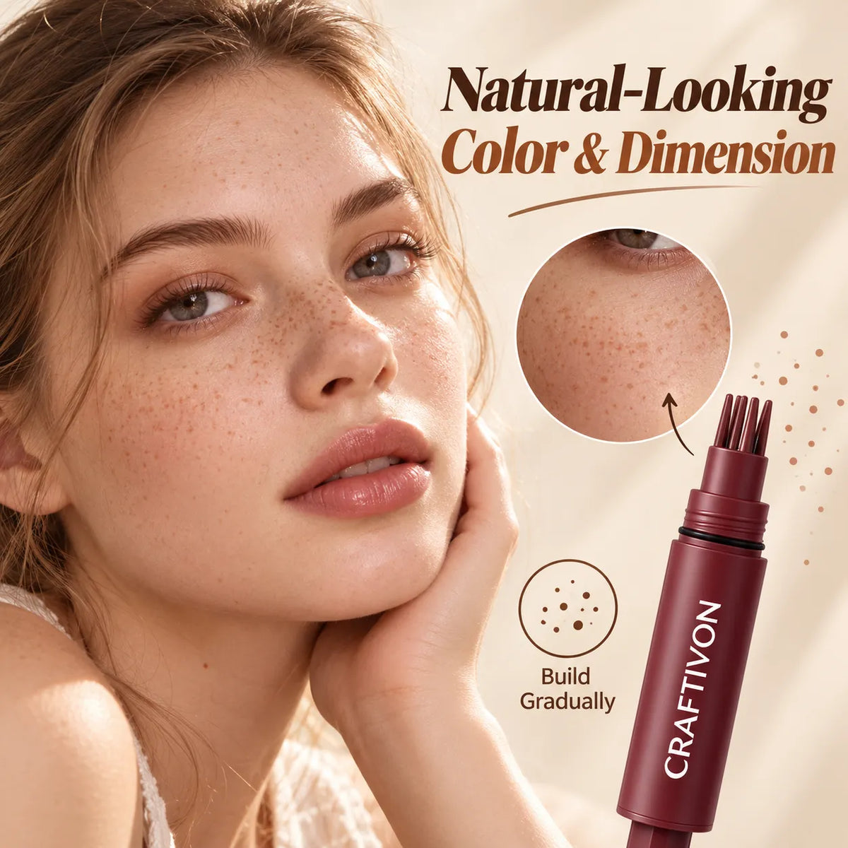 🎁Natural Freckle Makeup Stamp Pen – Waterproof, Quick-Drying & Smudge-Resistant