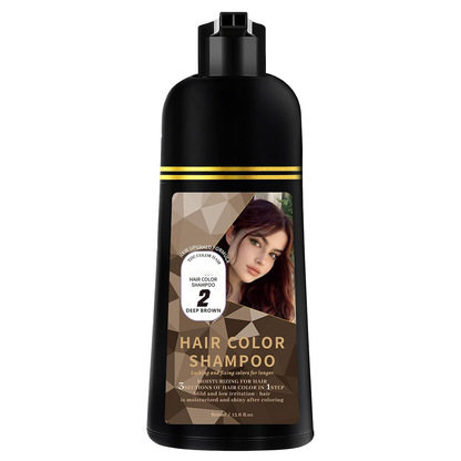 ❤️3-in-1 Gray Coverage Hair Dye Shampoo – Deep Brown, 13.6 fl oz