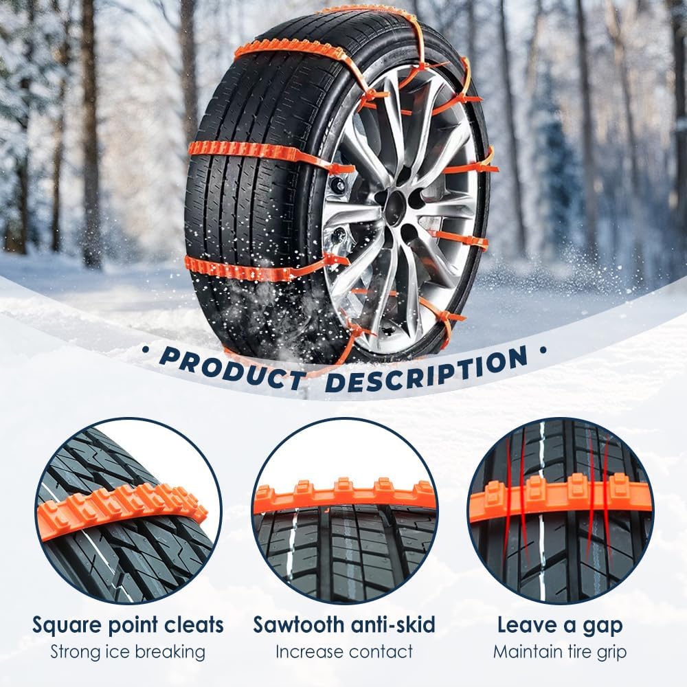 ⭐Snow Tire Chains – Extra Grip for Snowy & Icy Roads