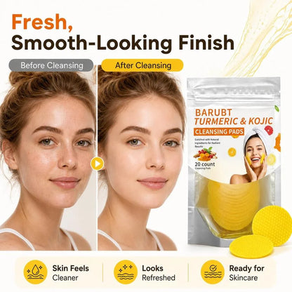 🎁Kojic &amp; Turmeric Facial Cleansing Pads – 20 Count