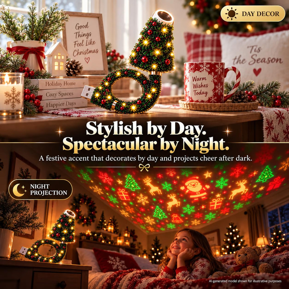 ⭐Christmas Tree Projector – Turn Any Wall Into a Christmas Wonderland
