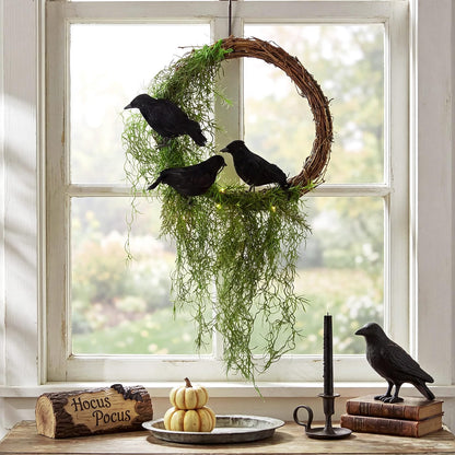 ⭐Haunted Crow Wreath – Create a Spooky Halloween Entrance