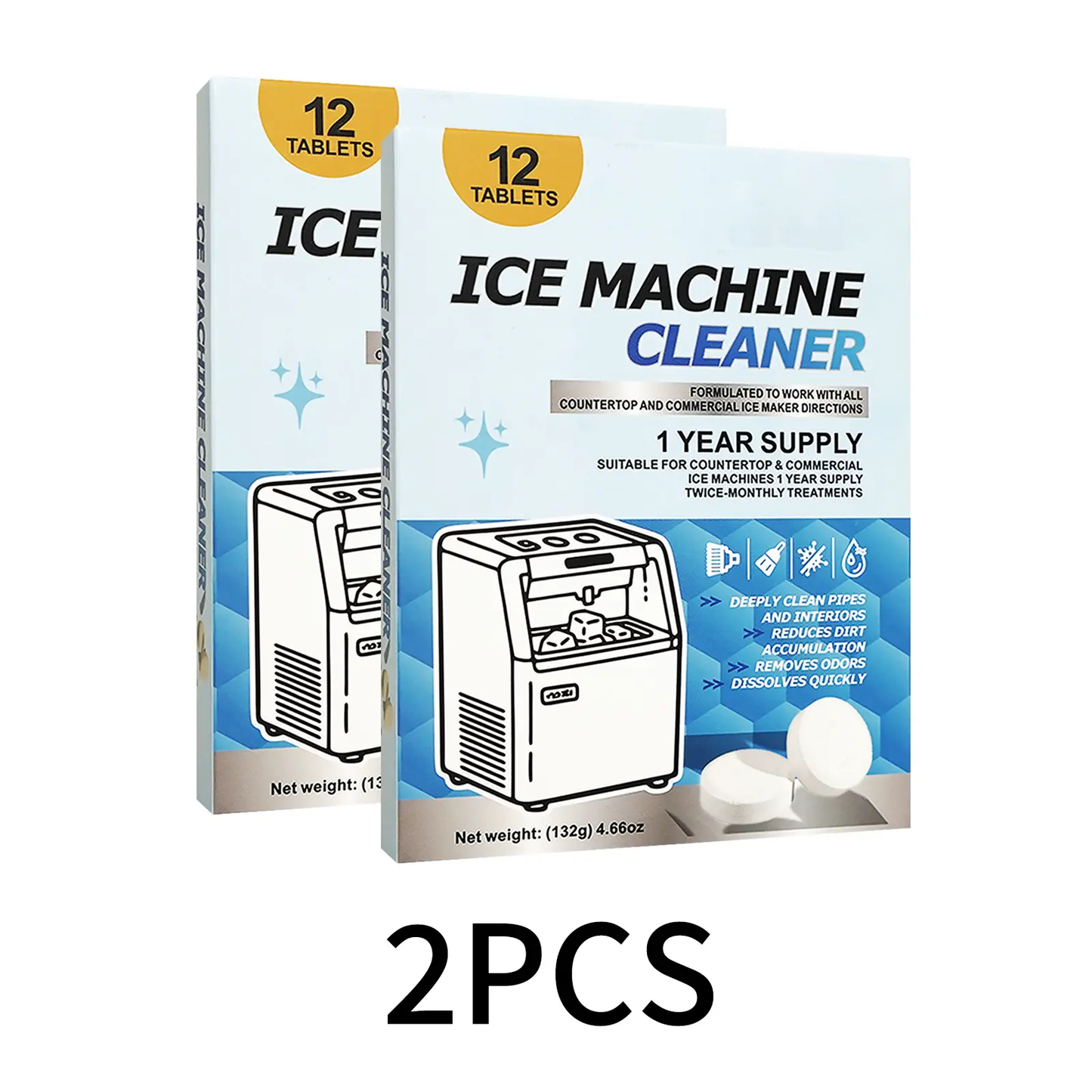 🧊Ice Maker Cleaning Tablets, Effective Descaling Tabs to Remove Scale & Odor, Safe for All Standalone Ice Mach
